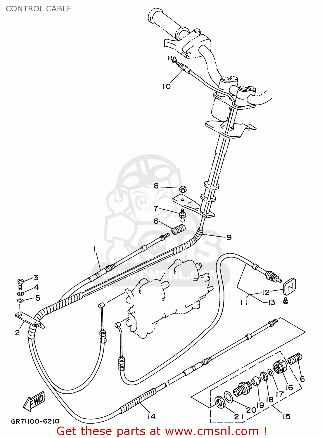 GH16725201 Cable, Throttle Yamaha buy the GH16725201 at CMSNL