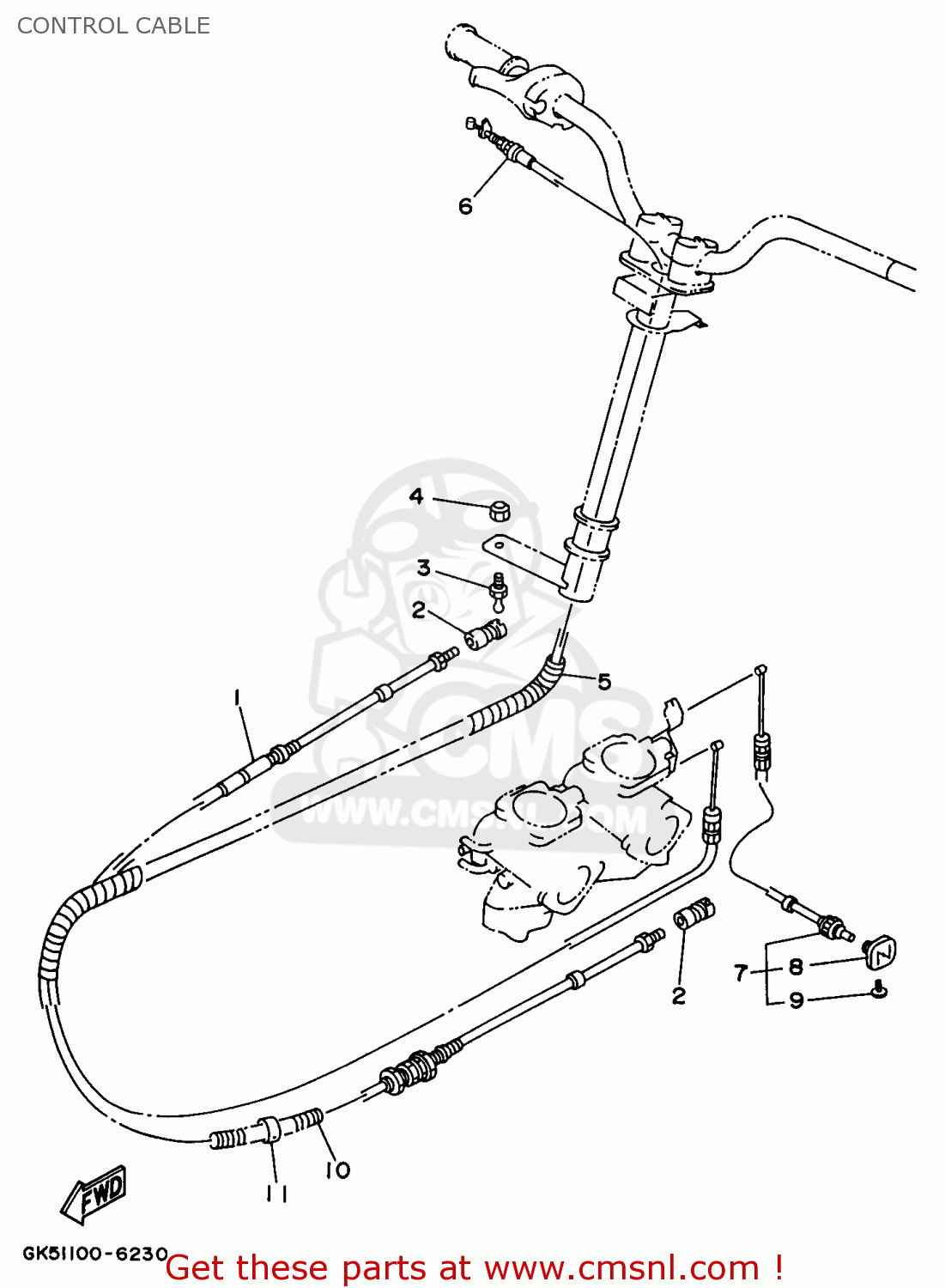GK56724200 Cable, Choke Yamaha buy the GK5672420000 at CMSNL