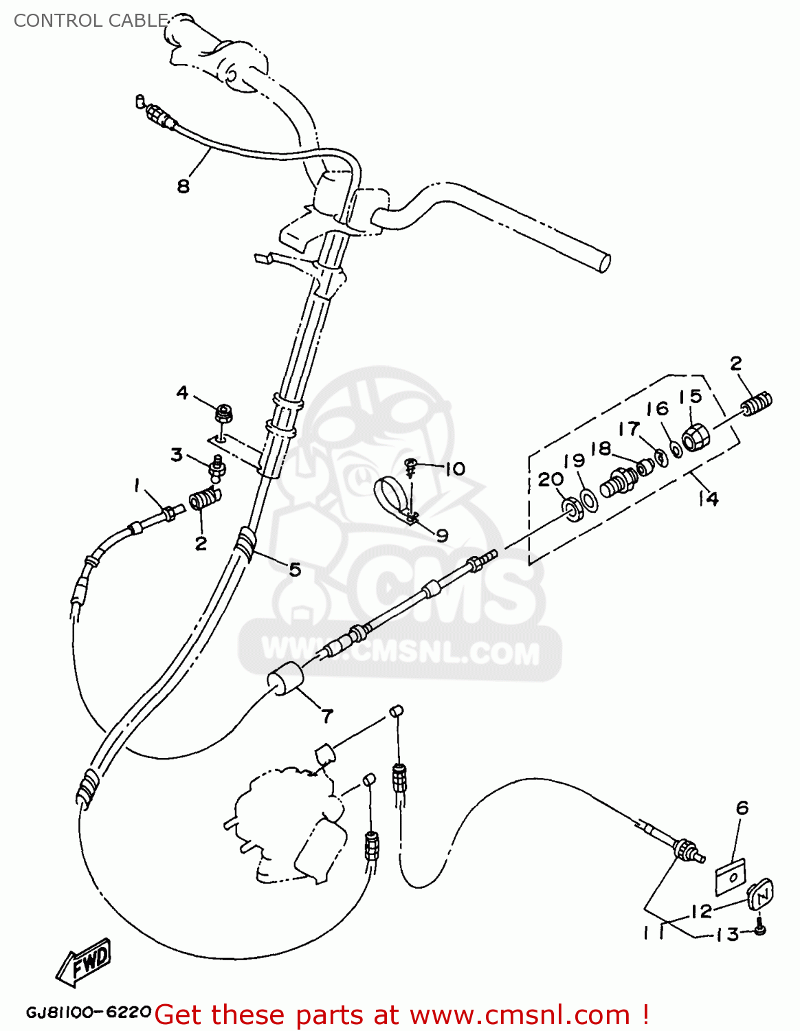 FN8U724201: Cable,choke Yamaha - buy the FN8-U7242-01 at CMSNL