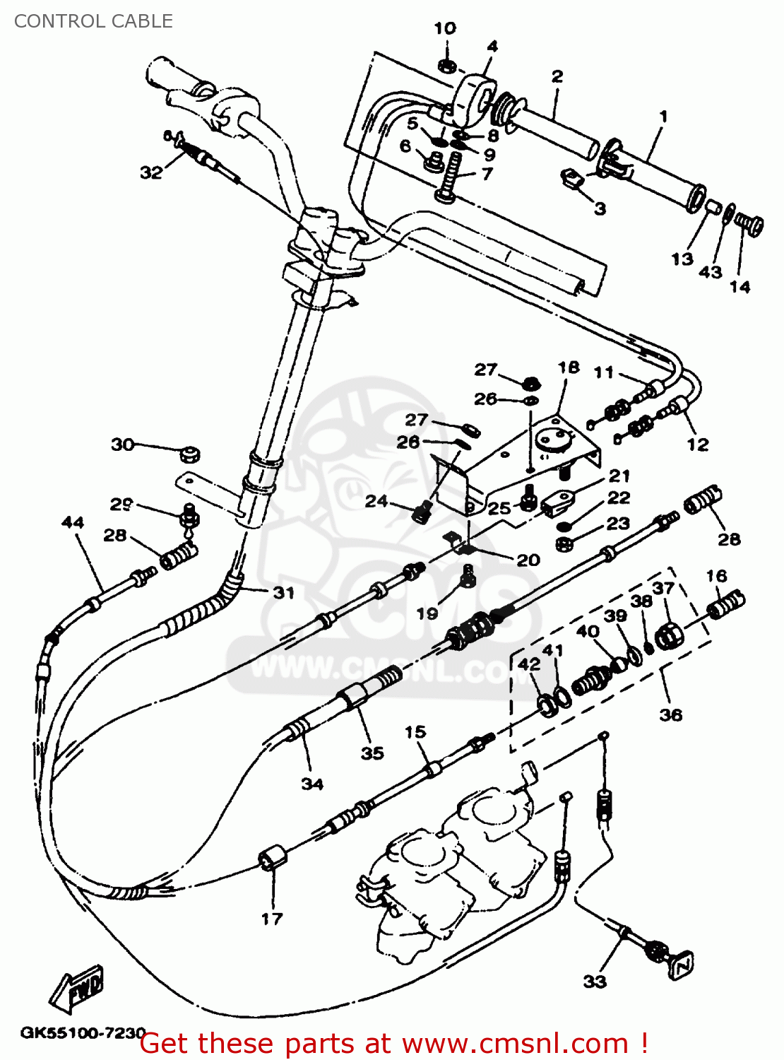 GK56153D00 Cable,nozzle Control 2 Yamaha buy the GK56153D00 at CMSNL