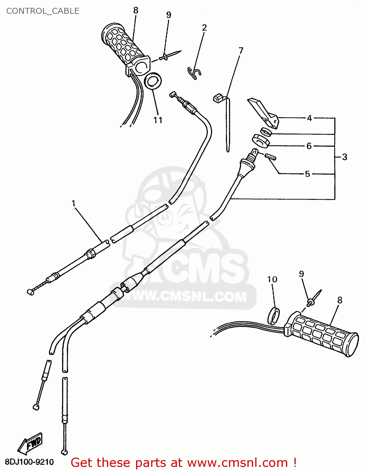 8DJ2633000: Starter Cable Assy Yamaha - buy the 8DJ-26330-00 at CMSNL