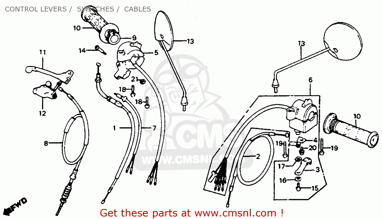 CABLE,THROTTLE for C70 PASSPORT 1983 (D) USA - order at CMSNL