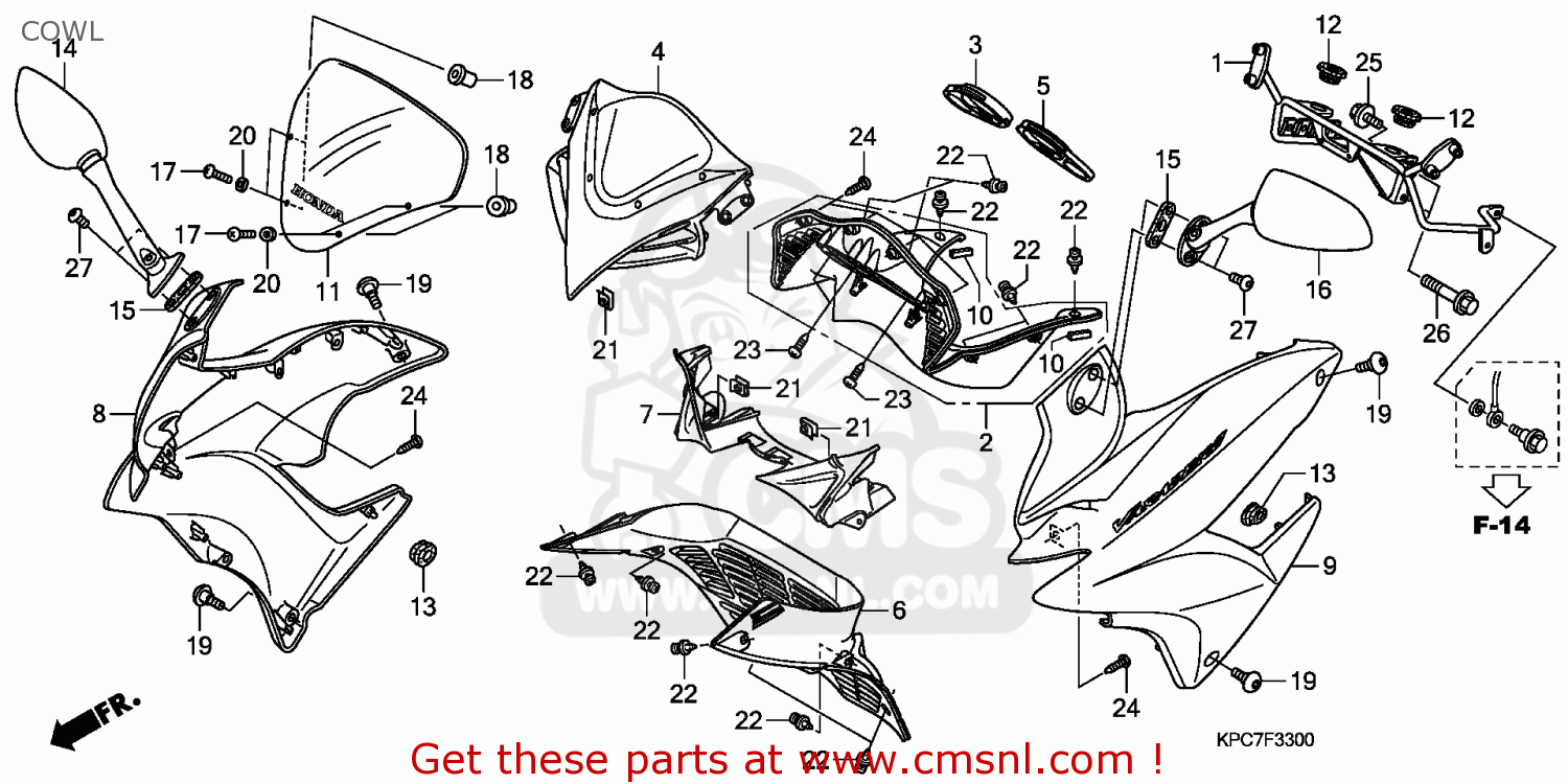 Honda COWL,FR C*PB296M* 64206KPCD50ZJ Honda COWL,FR C*PB296M* 64206KPCD50ZJ