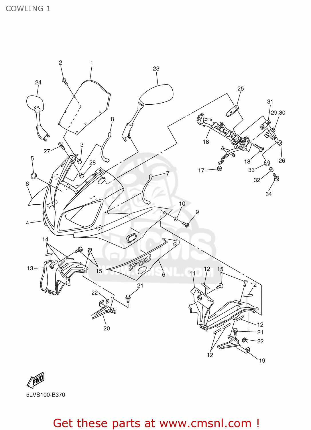 5LV2835G0033: Body, Front Upper 1 Yb - Color Info (yb:yamaha Black:0033 ...