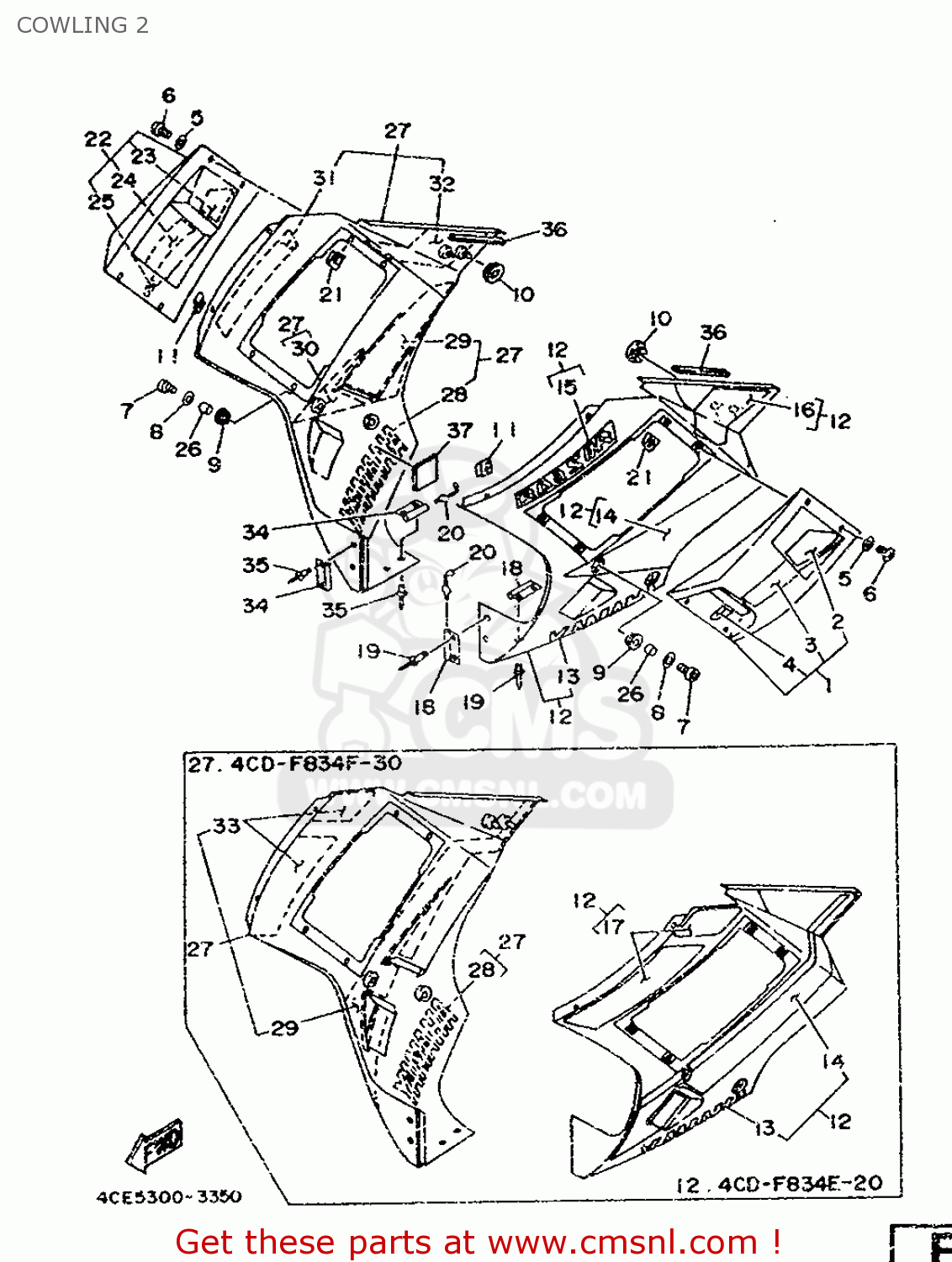 4CDF834H30: Air Intake Yamaha - buy the 4CD-F834H-30-00 at CMSNL