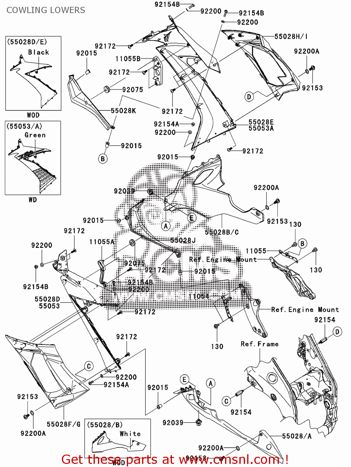 Kawasaki COWLING,SIDE,LH,M.S.B 550280280660 Kawasaki COWLING,SIDE,LH,M.S.B 550280280660