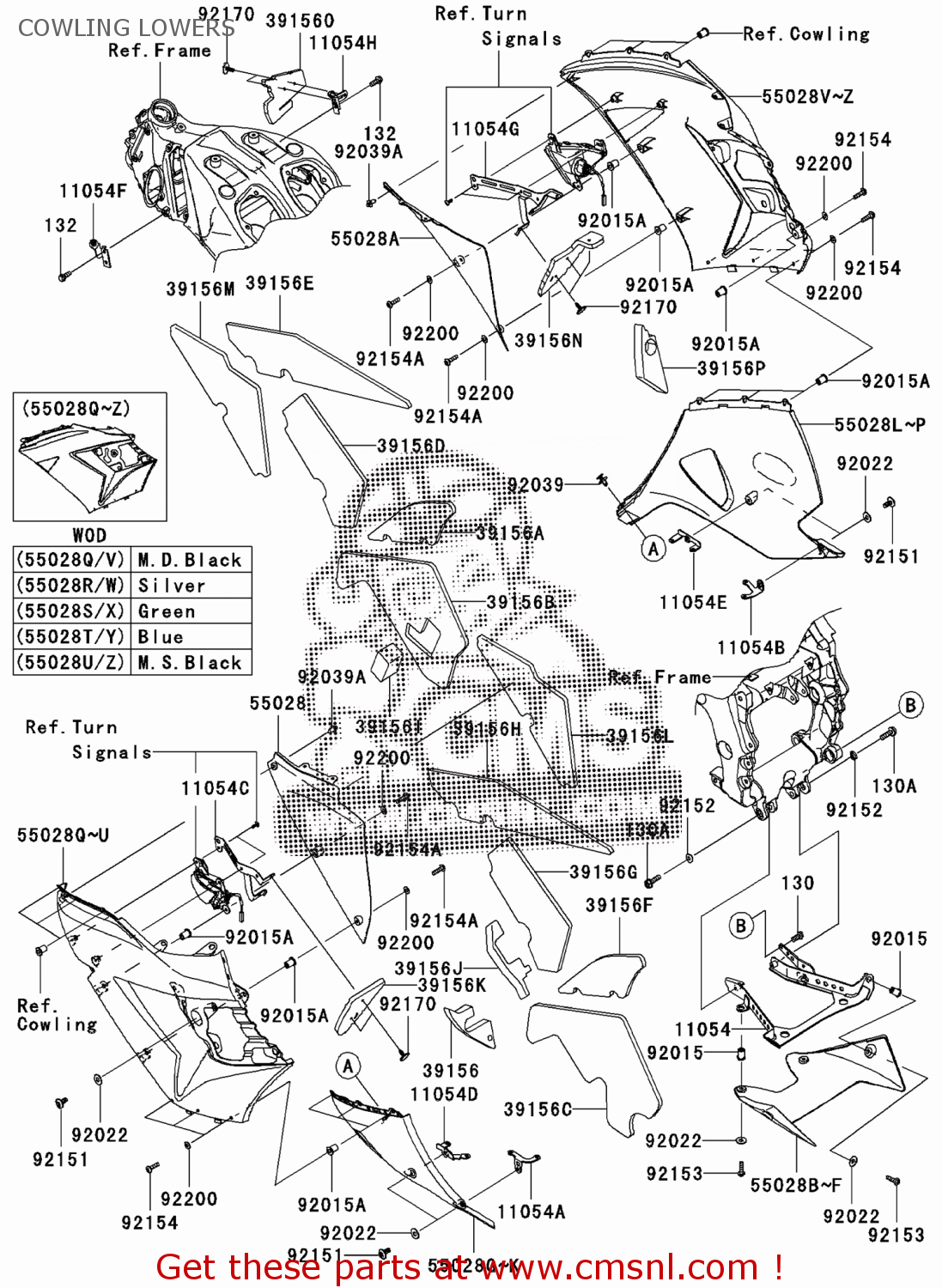 55028044117M: Cowling,lwr,rh,silver Kawasaki - buy the 55028-0441-17M ...