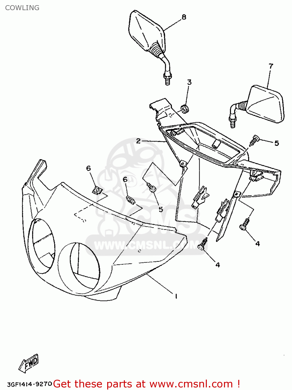 3GFF614560 Cover, Handlebar Upper 2 Yamaha buy the 3GFF614560 at CMSNL