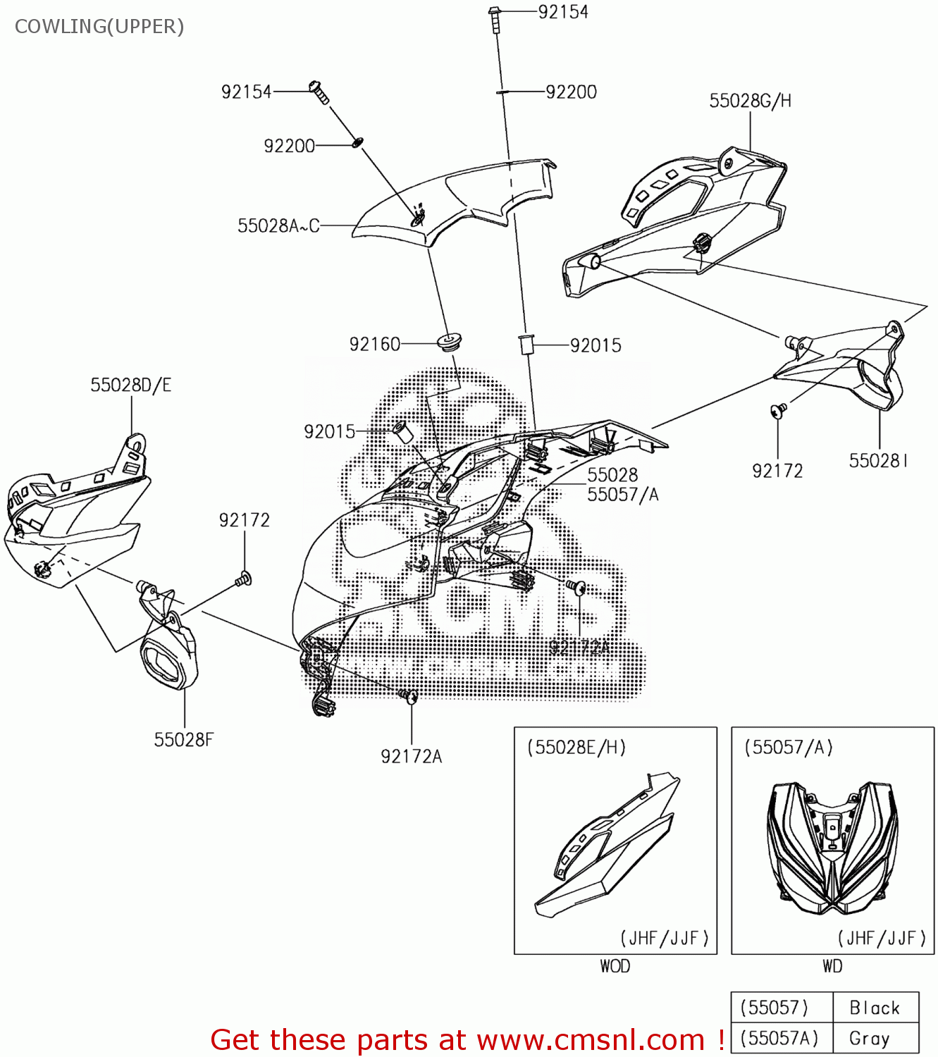 Kawasaki COWLING,UPP,CNT,M.S.B 550575333660 Kawasaki COWLING,UPP,CNT,M.S.B 550575333660