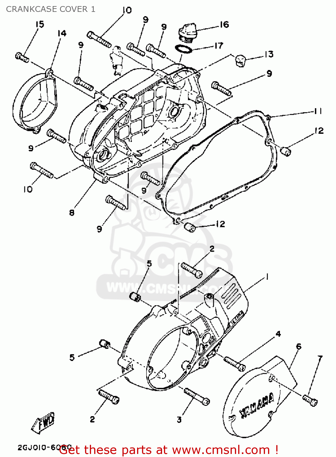 3M71541100 Cover, Crankcase (l.h) Yamaha buy the 3M7154110000 at