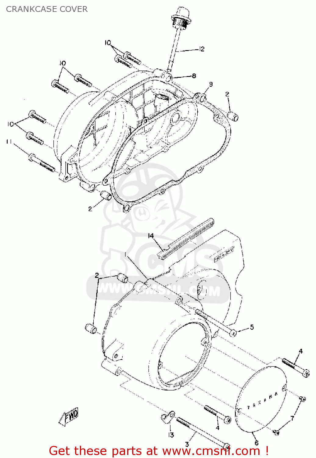 2971541100 Cover, Crankcase Left Yamaha buy the 2971541100 at CMSNL