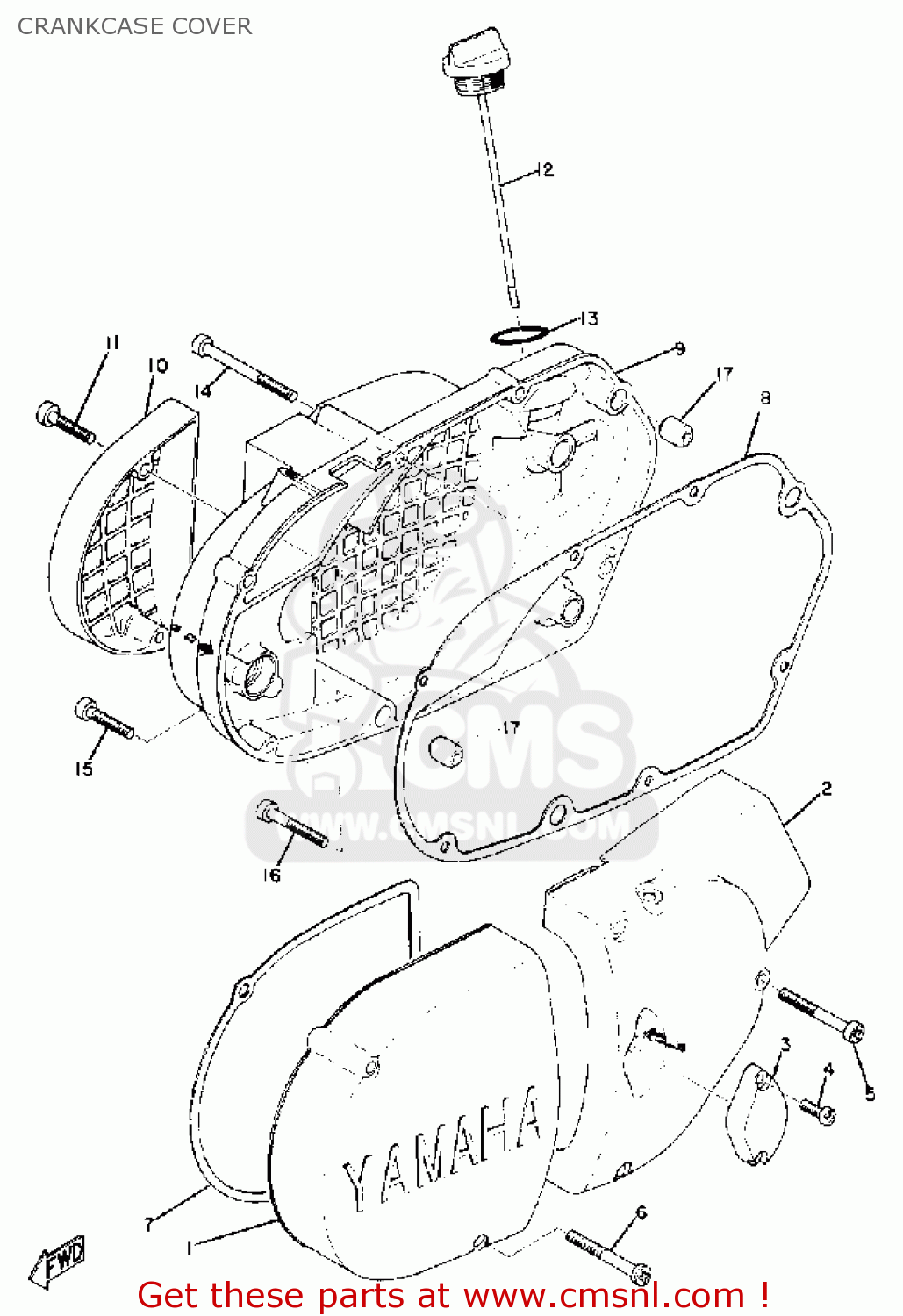 2141543101 Cover, Crankcase (r.h.) Yamaha buy the 2141543101 at CMSNL
