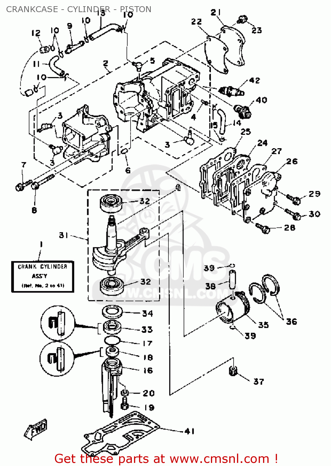 Yamaha CRANK ASSY 6E01140000 Yamaha CRANK ASSY 6E01140000