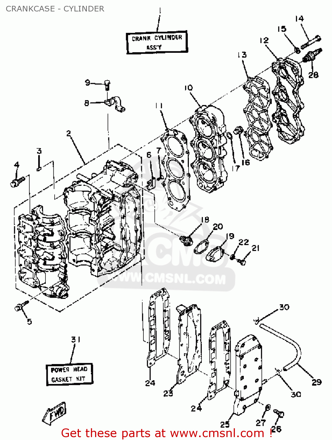 CRANKCASE ASSY for 40K/EK/ETK 1985 order at CMSNL