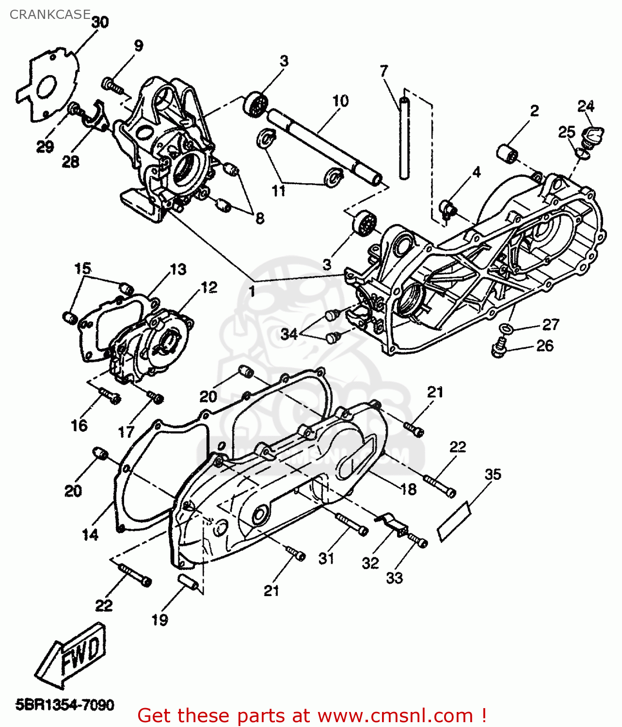 CRANKCASE ASSY for YQ50 2007 3C6F AUSTRIA 1F3C6-300G1 - order at CMSNL