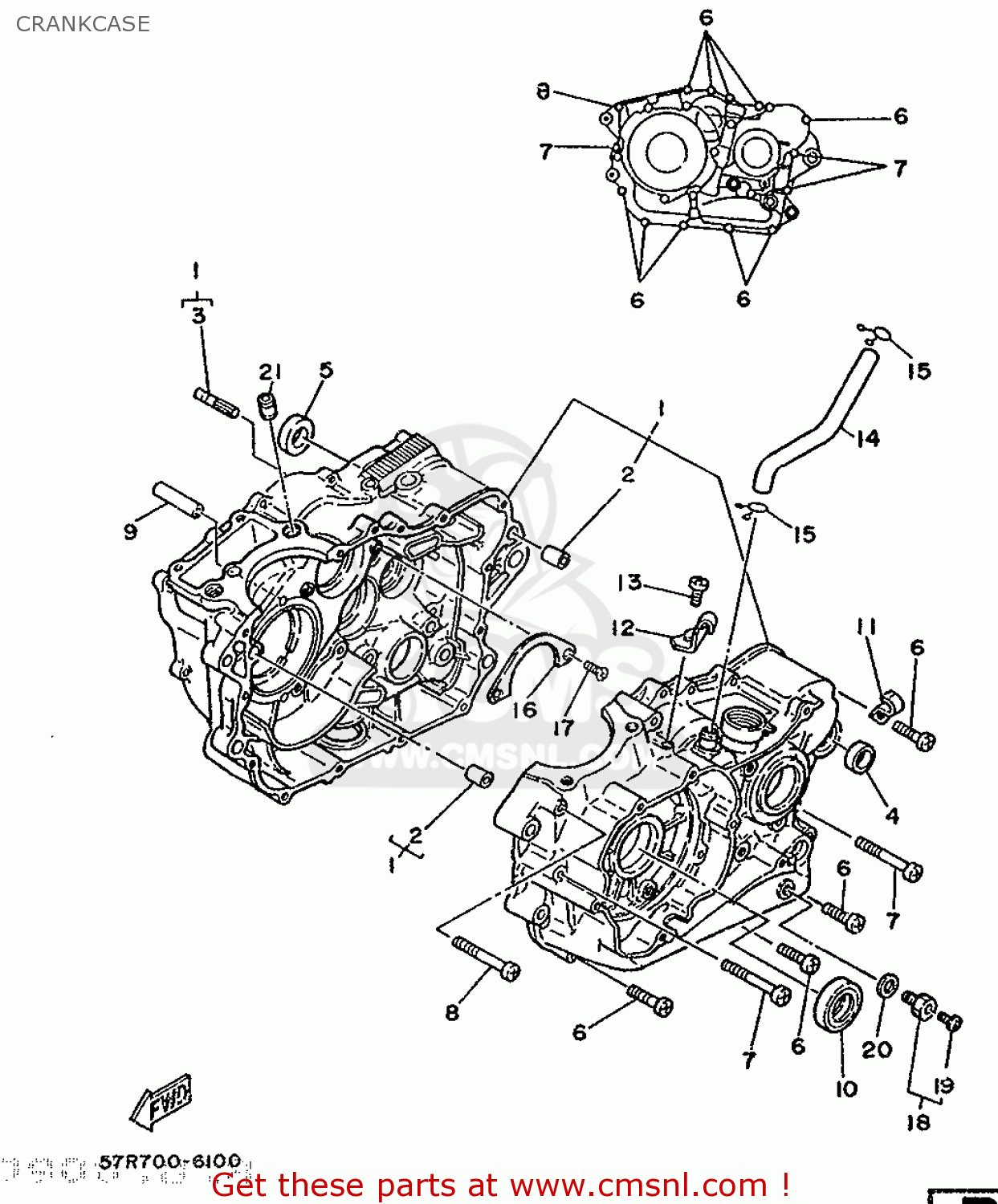 30X1510002: Crankcase Assy Yamaha - buy the 30X-15100-02-00 at CMSNL