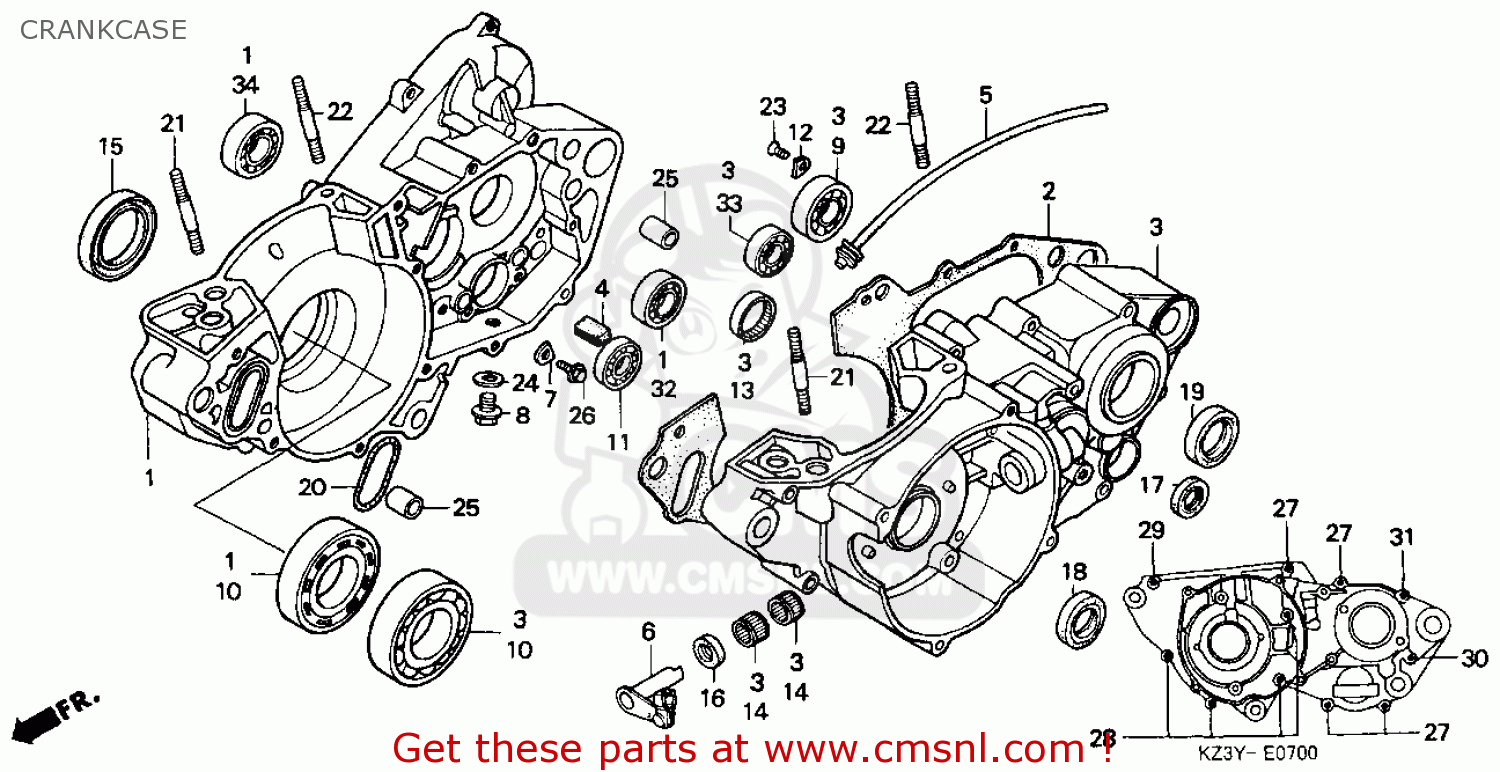 11200KZ3P00 Crankcase Assy,l Honda buy the 11200KZ3P00 at CMSNL