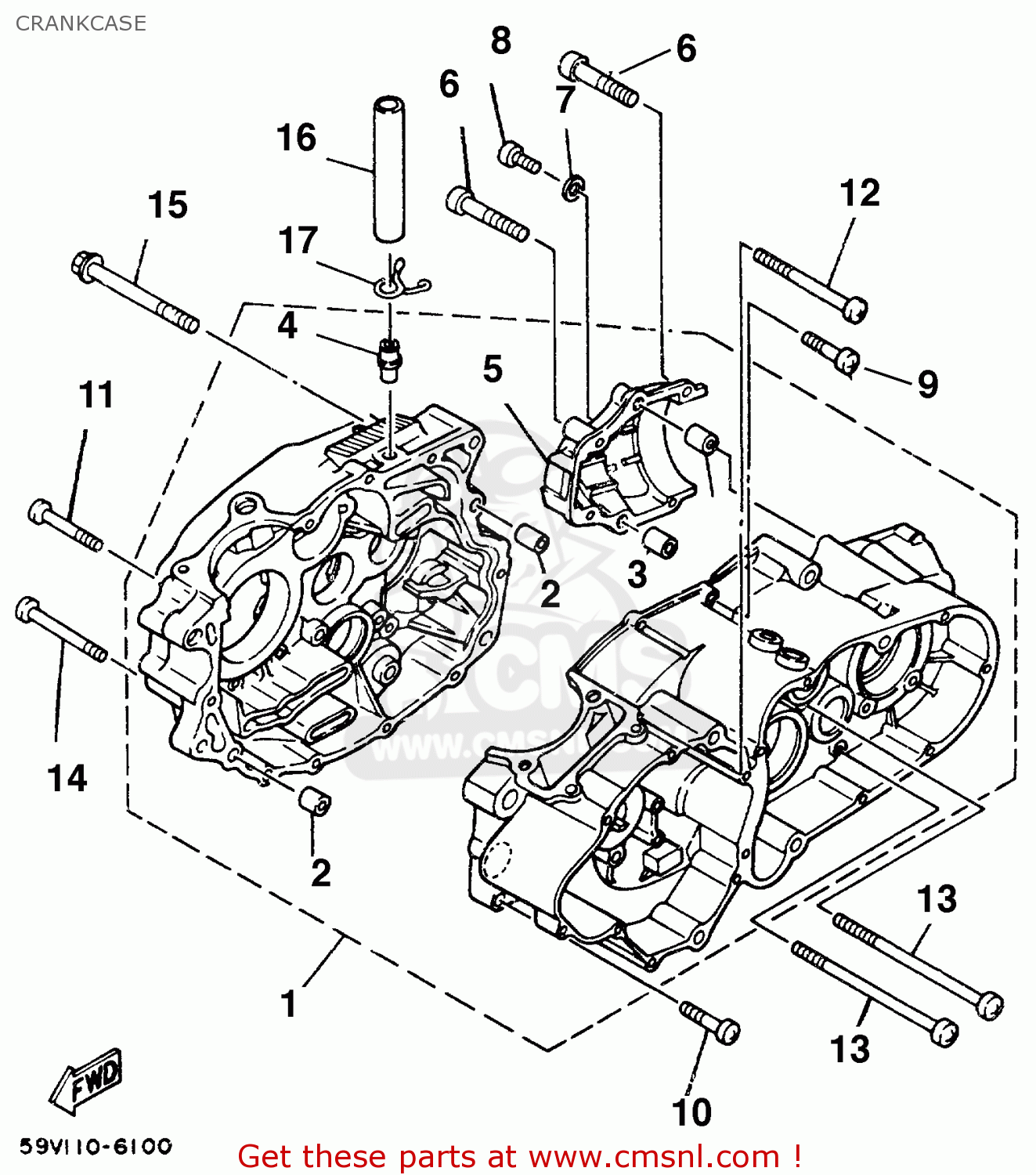59V1510001 Crankcase Assy Yamaha buy the 59V1510001 at CMSNL