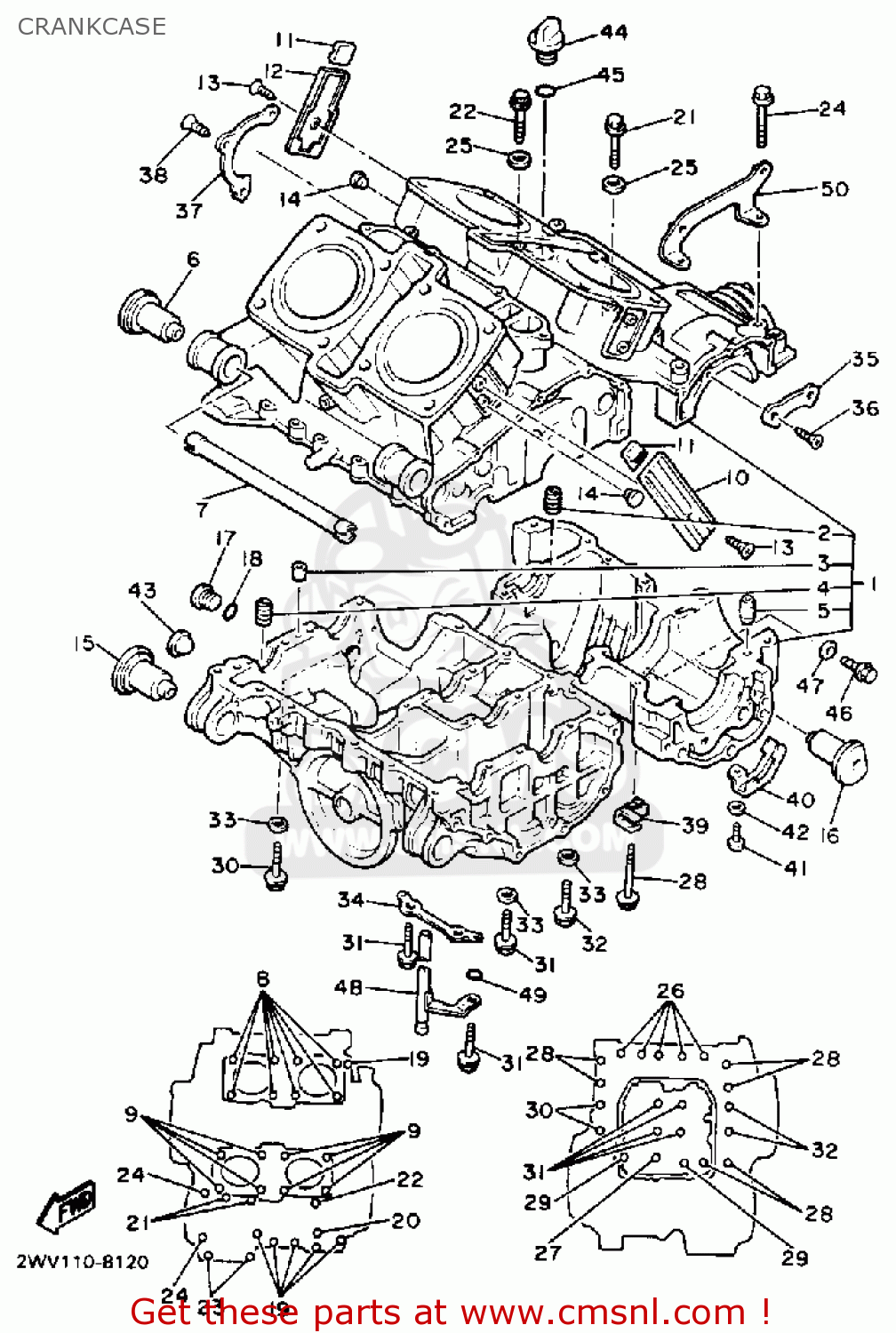 CRANKCASE ASSY for XVZ13DC VENTURE ROYALE 1992 (N) CALIFORNIA order