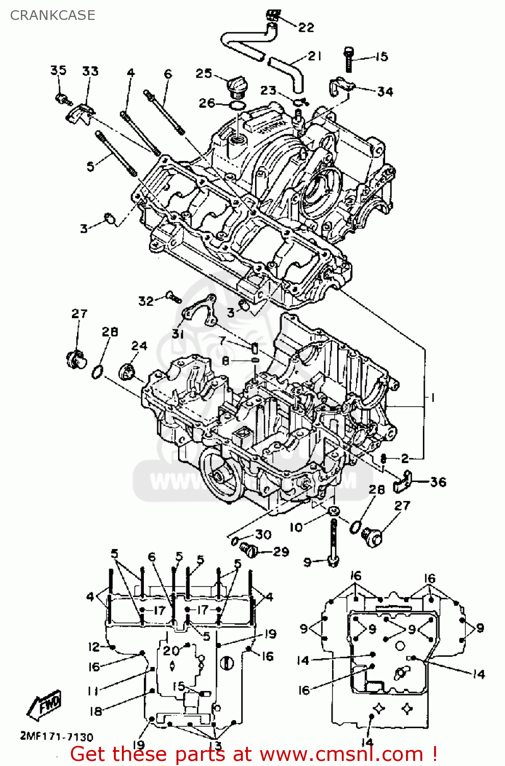 2KT1510000: Crankcase Assy Yamaha - buy the 2KT-15100-00 at CMSNL