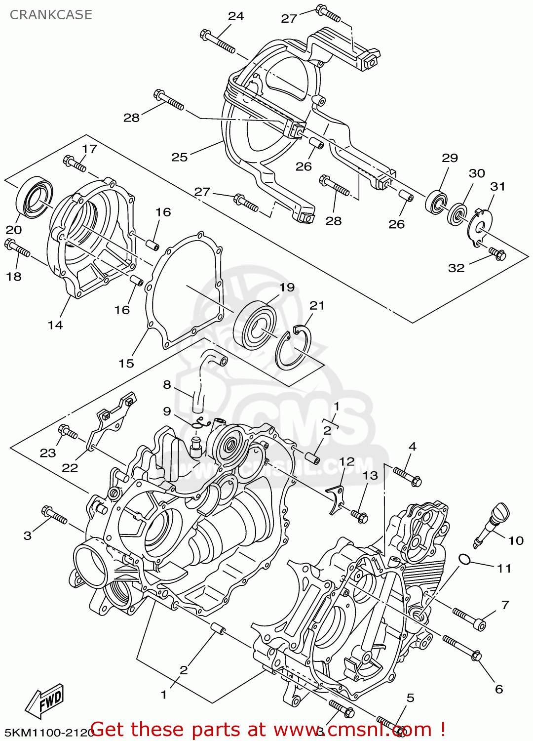 5KM1510000 Crankcase Assy Yamaha buy the 5KM1510000 at CMSNL