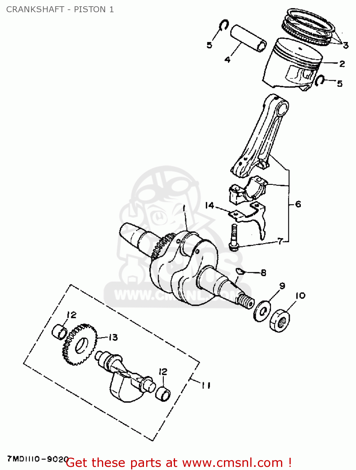 7KY1163301 Pin, Piston Yamaha buy the 7KY1163301 at CMSNL
