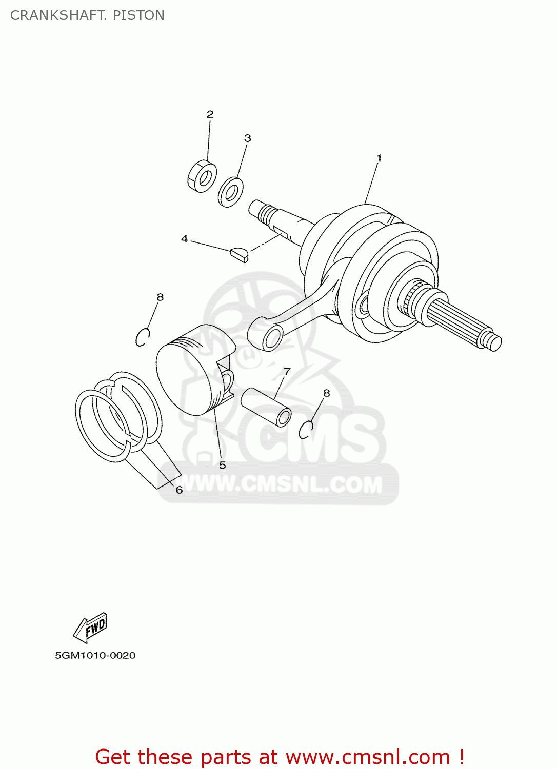 5GM1140000 Crankshaft Assy Yamaha buy the 5GM1140000 at CMSNL