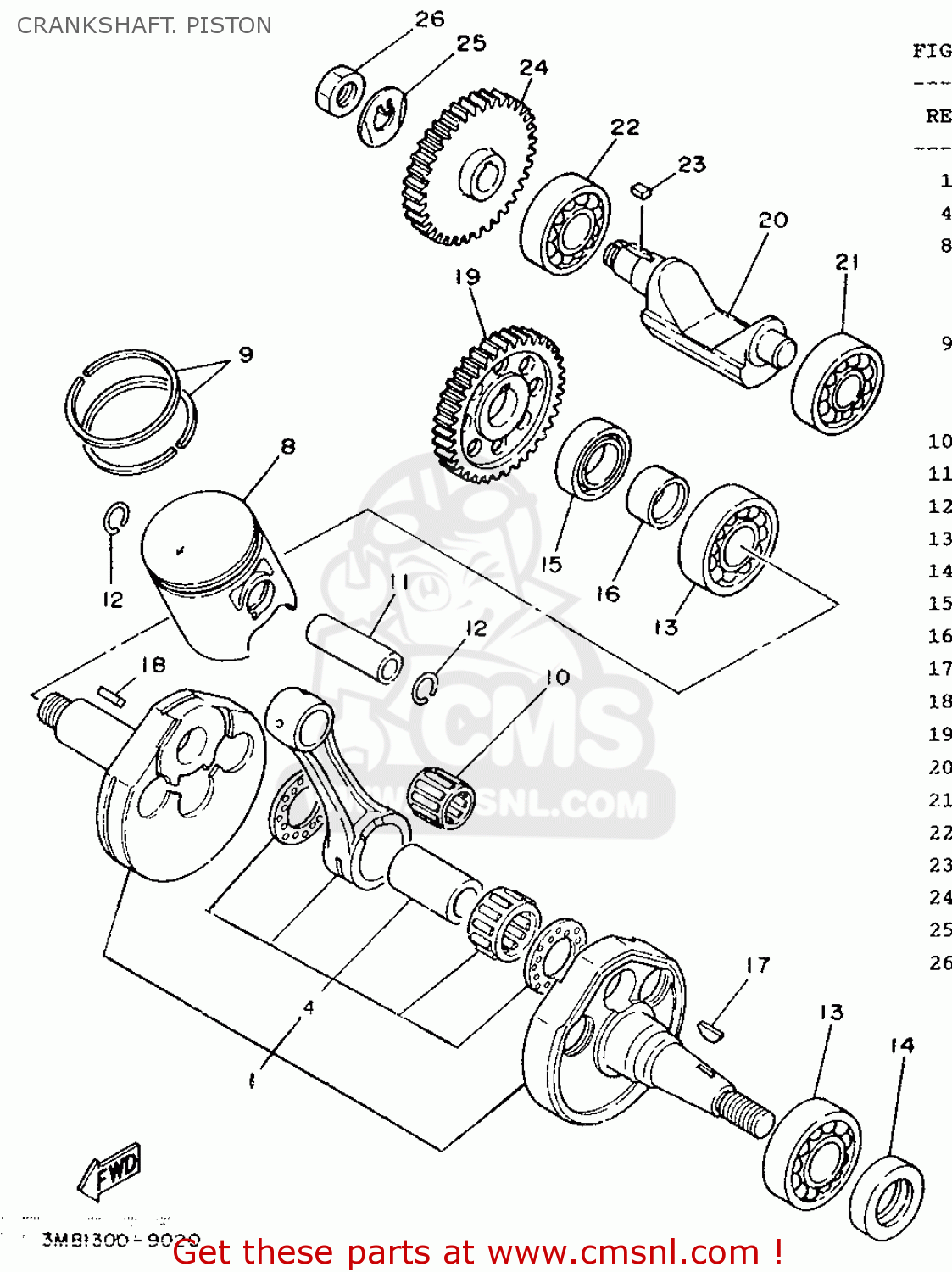 3NCE140000 Crankshaft Assy Yamaha buy the 3NCE140000 at CMSNL