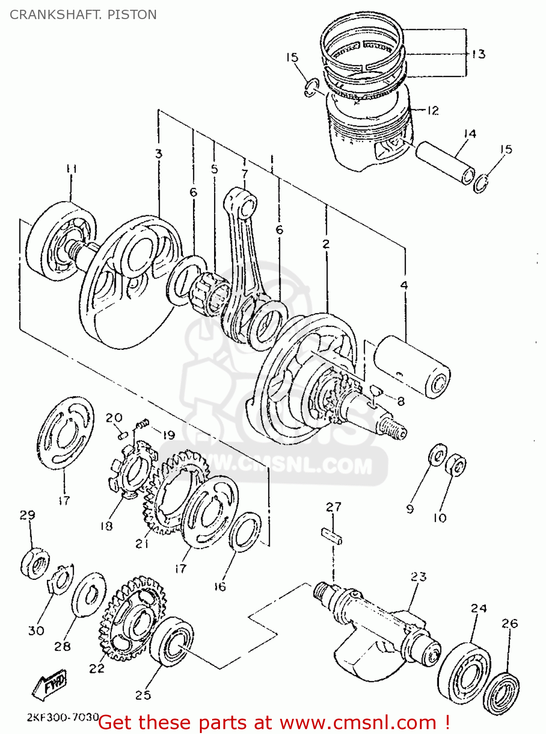 2NX1140000: Crankshaft Assy Yamaha - buy the 2NX-11400-00 at CMSNL