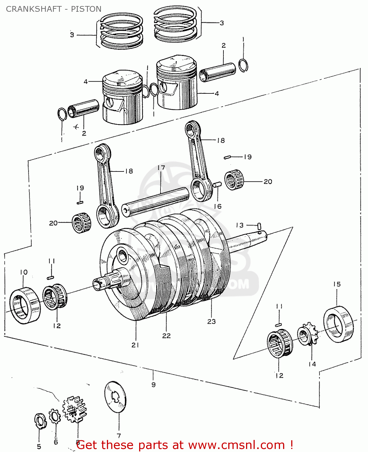 13310230040 Crankshaft, Right Honda buy the 13310230040 at CMSNL