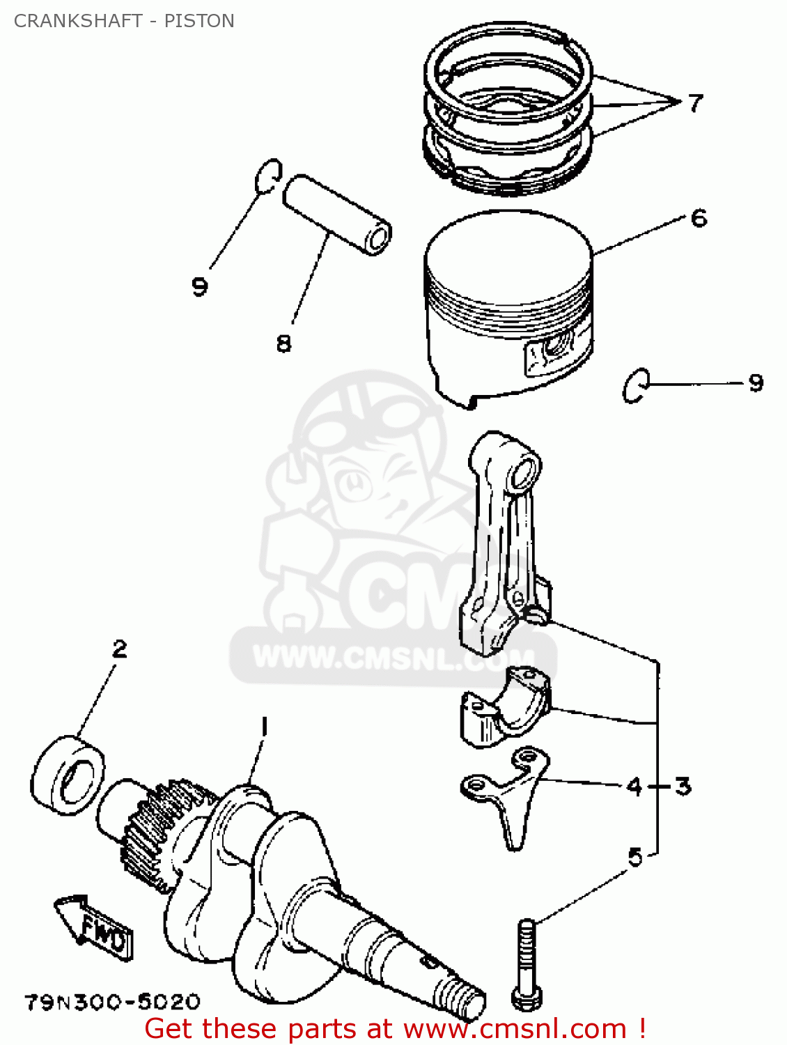 7KA1140010 Crankshaft Assy Yamaha buy the 7KA114001000 at CMSNL