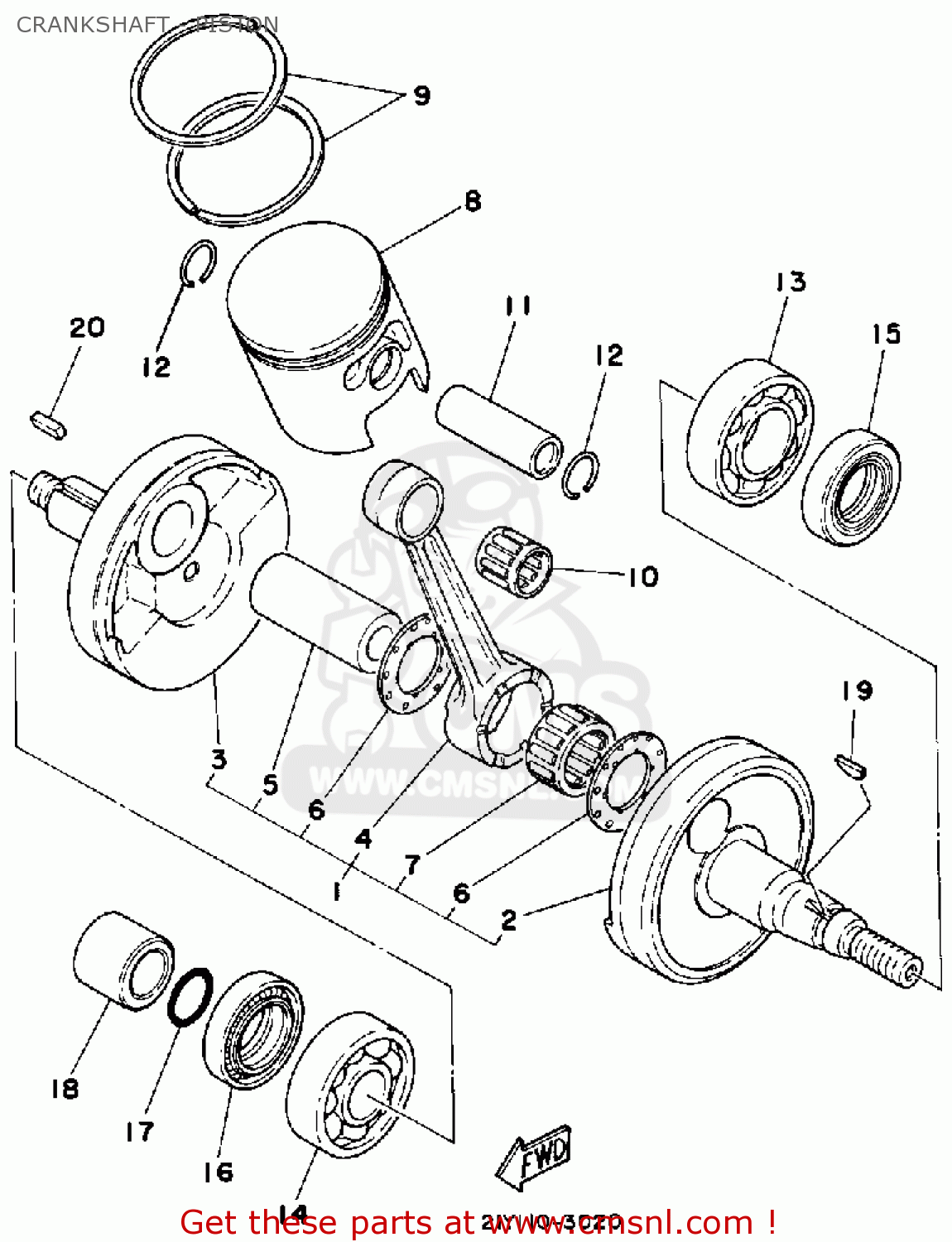 CRANK ASSY for DT125 1979 USA - order at CMSNL