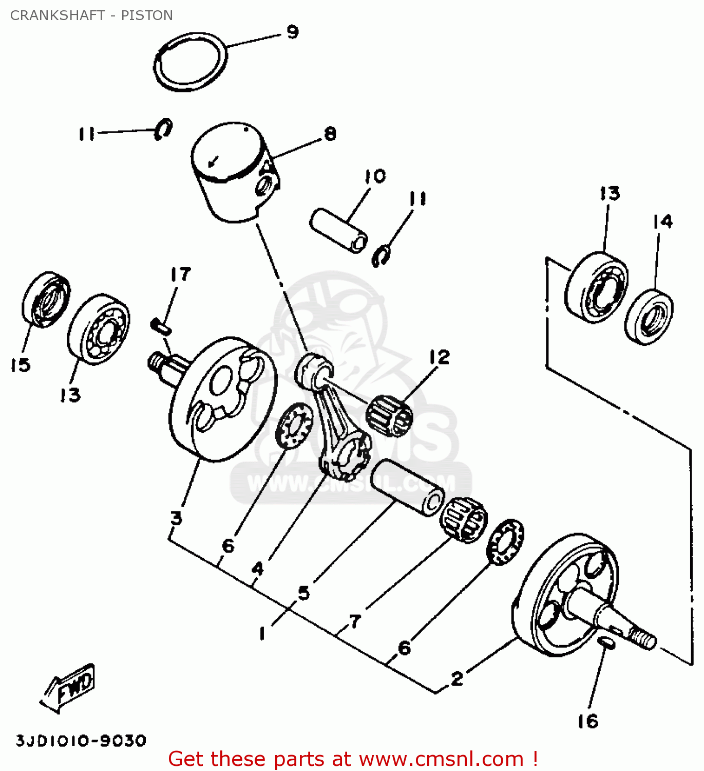 3JD1140000 Crankshaft Assy Yamaha buy the 3JD114000000 at CMSNL