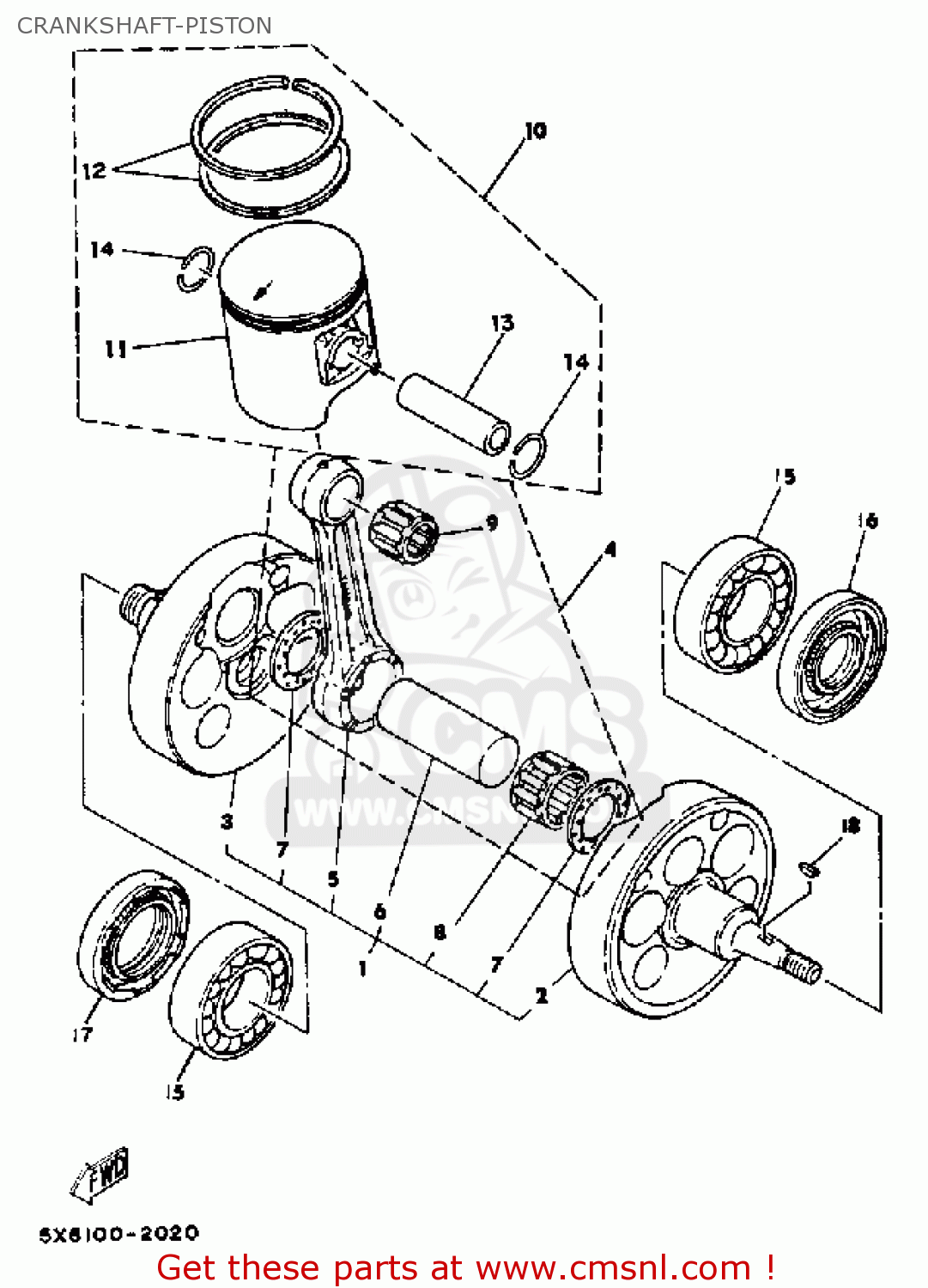 3R51140000 Crankshaft Assy Yamaha buy the 3R5114000000 at CMSNL