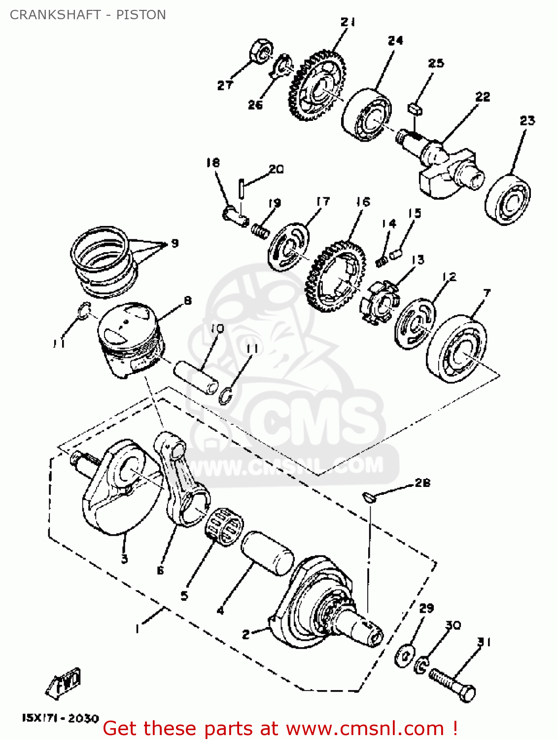 15E1140000 Crankshaft Assy Yamaha buy the 15E1140000 at CMSNL