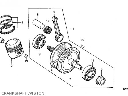 13311KB1920: Crankshaft,r. Honda - buy the 13311-KB1-920 at CMSNL