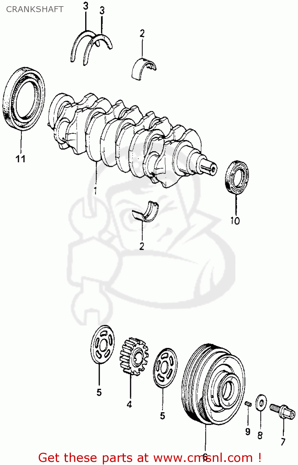 56990PC1950 Pulley, Crankshaft Honda buy the 56990PC1950 at CMSNL