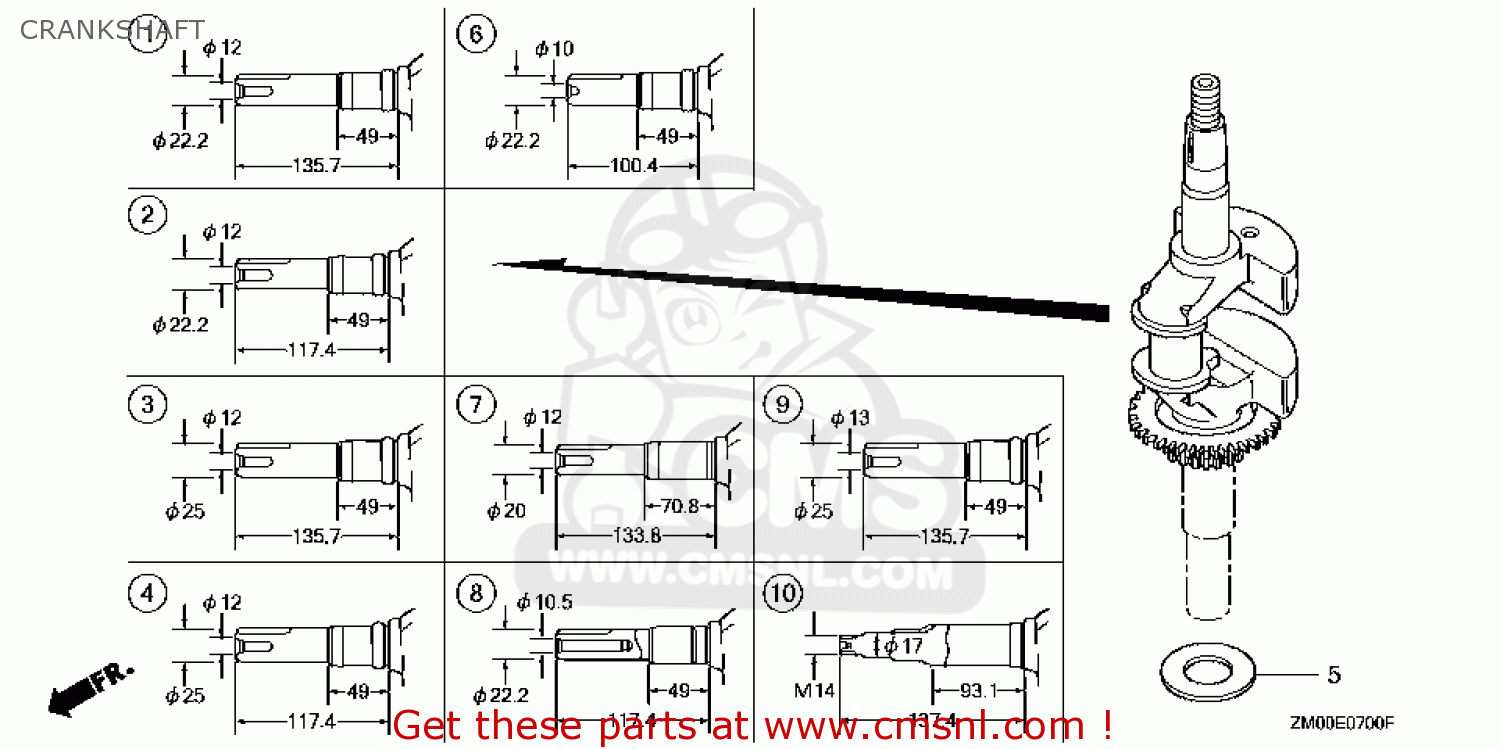 Crankshaft Comp For Gcv160 N2e9 14zm01e4 Order At Cmsnl Crankshaft Comp Photo The Gcv160 N2e9zm01e4