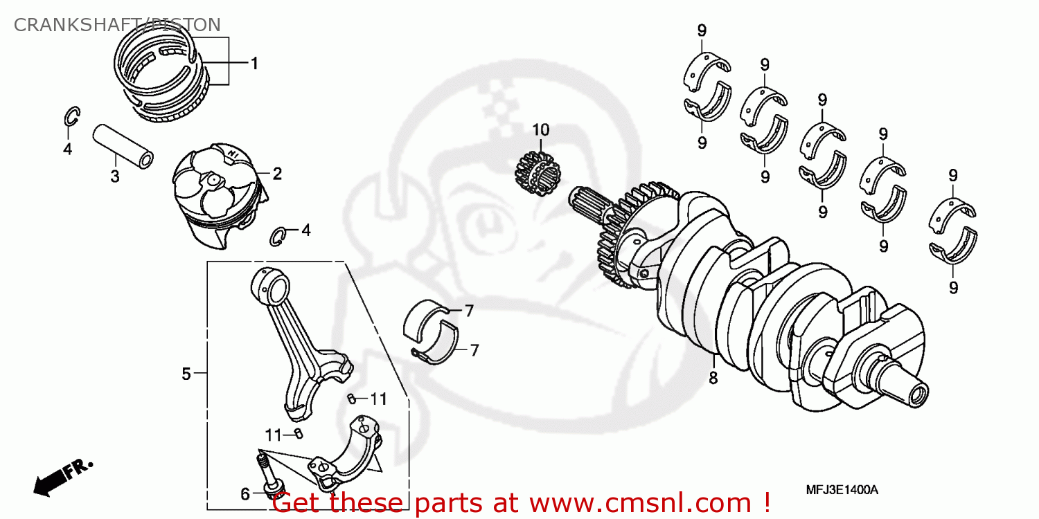 CRANKSHAFT COMP for CBR600RR 2011 (B) ENGLAND - order at CMSNL