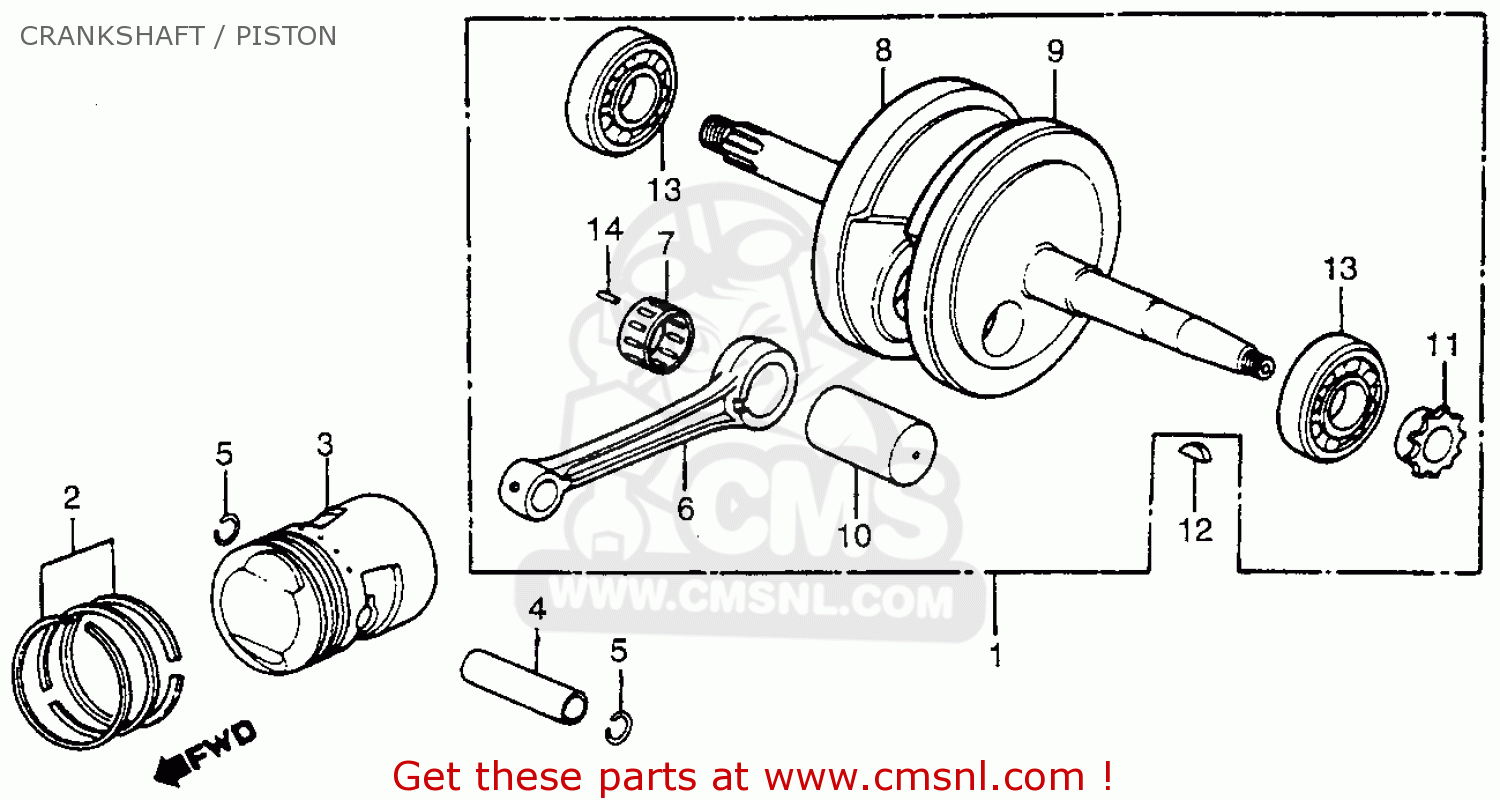 CRANKSHAFT,R. for CD70K1 GENERAL EXPORT TYPE 3 MPH order at CMSNL