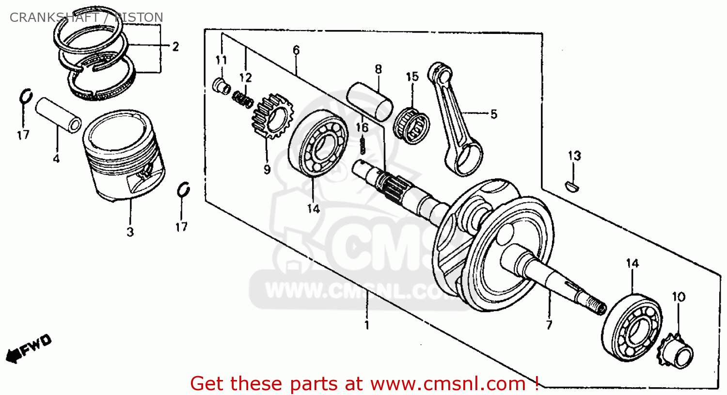 Honda CRANKSHAFT,L. 13321958300 Honda CRANKSHAFT,L. 13321958300