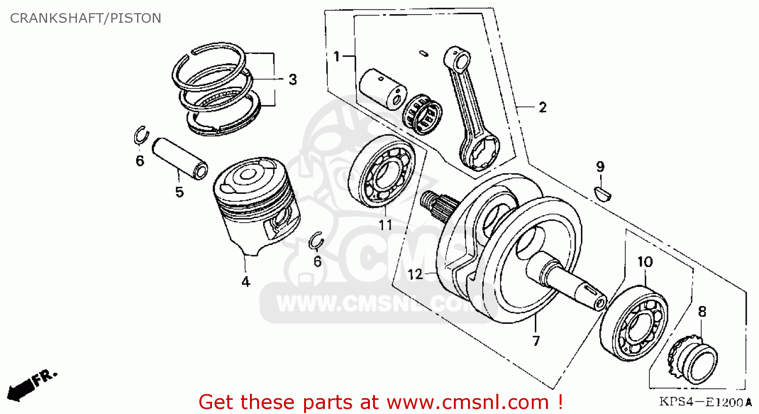 CRANK SHAFT,LEFT for CRF230F 2003 (3) USA order at CMSNL