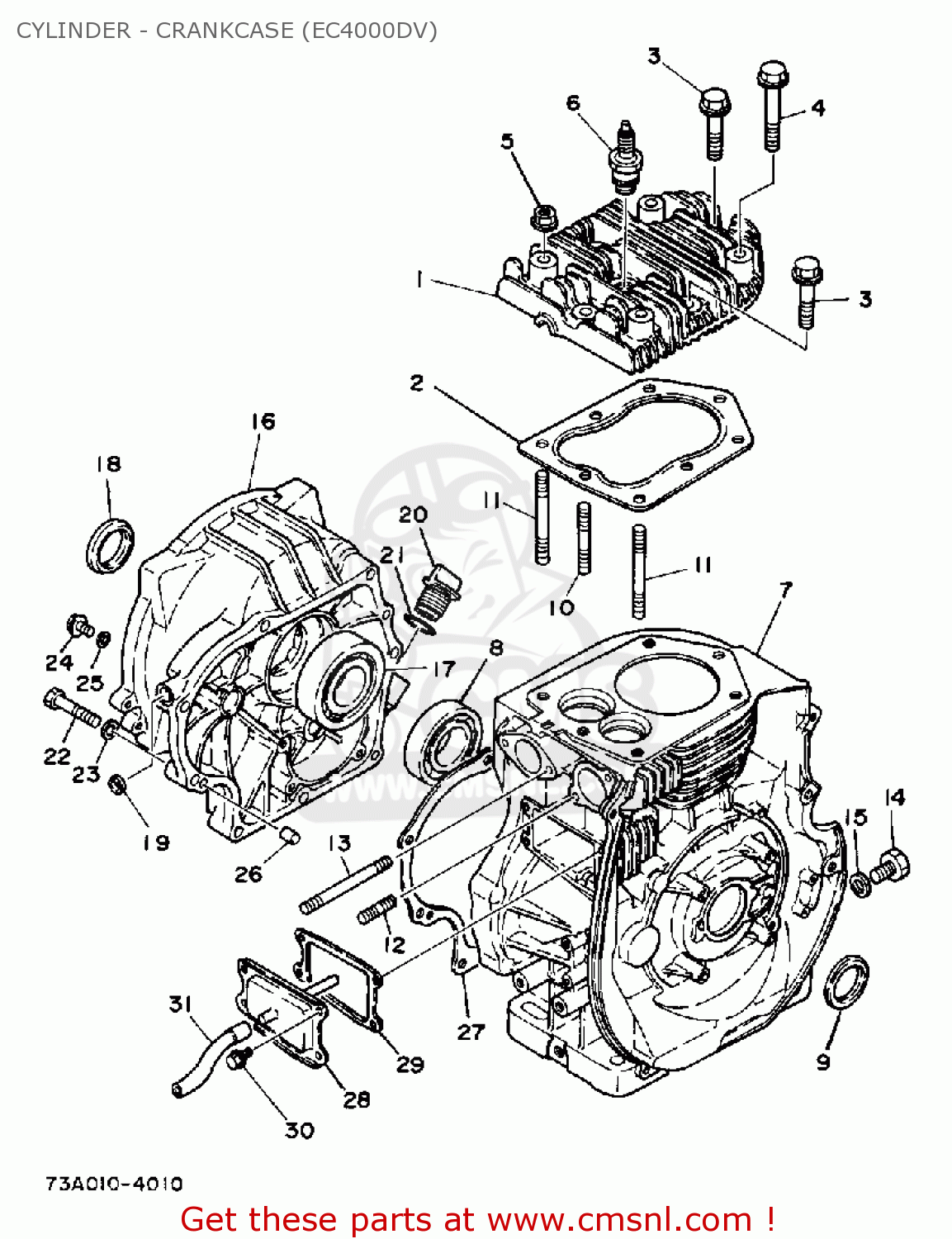 73A1541100: Cover, Crankcase 1 Yamaha - buy the 73A-15411-00-00 at CMSNL