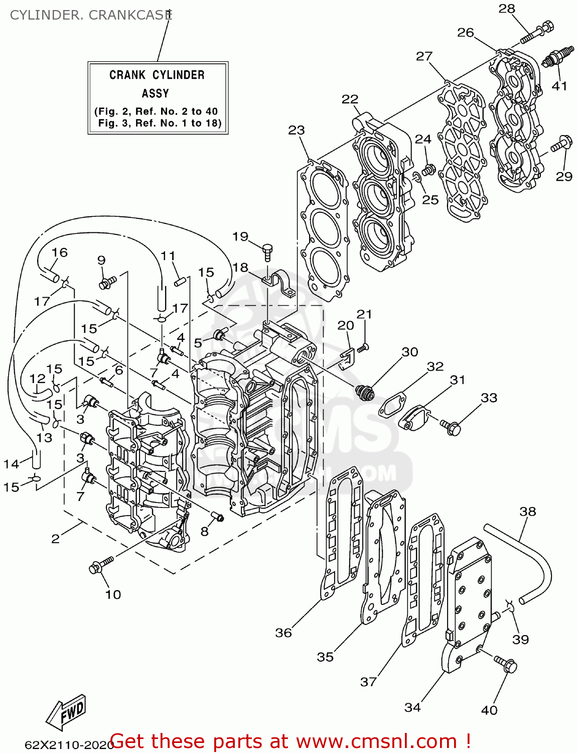 63DW0090211S: Crank Cylinder Assy Yamaha - buy the 63D-W0090-21-1S at CMSNL