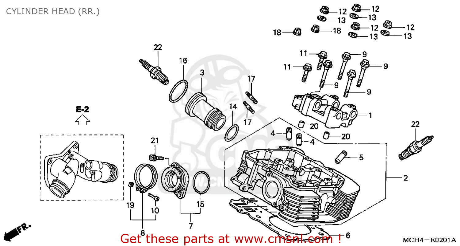 12220MCH700: Cylinder Head, Rr. Honda - buy the 12220-MCH-700 at CMSNL