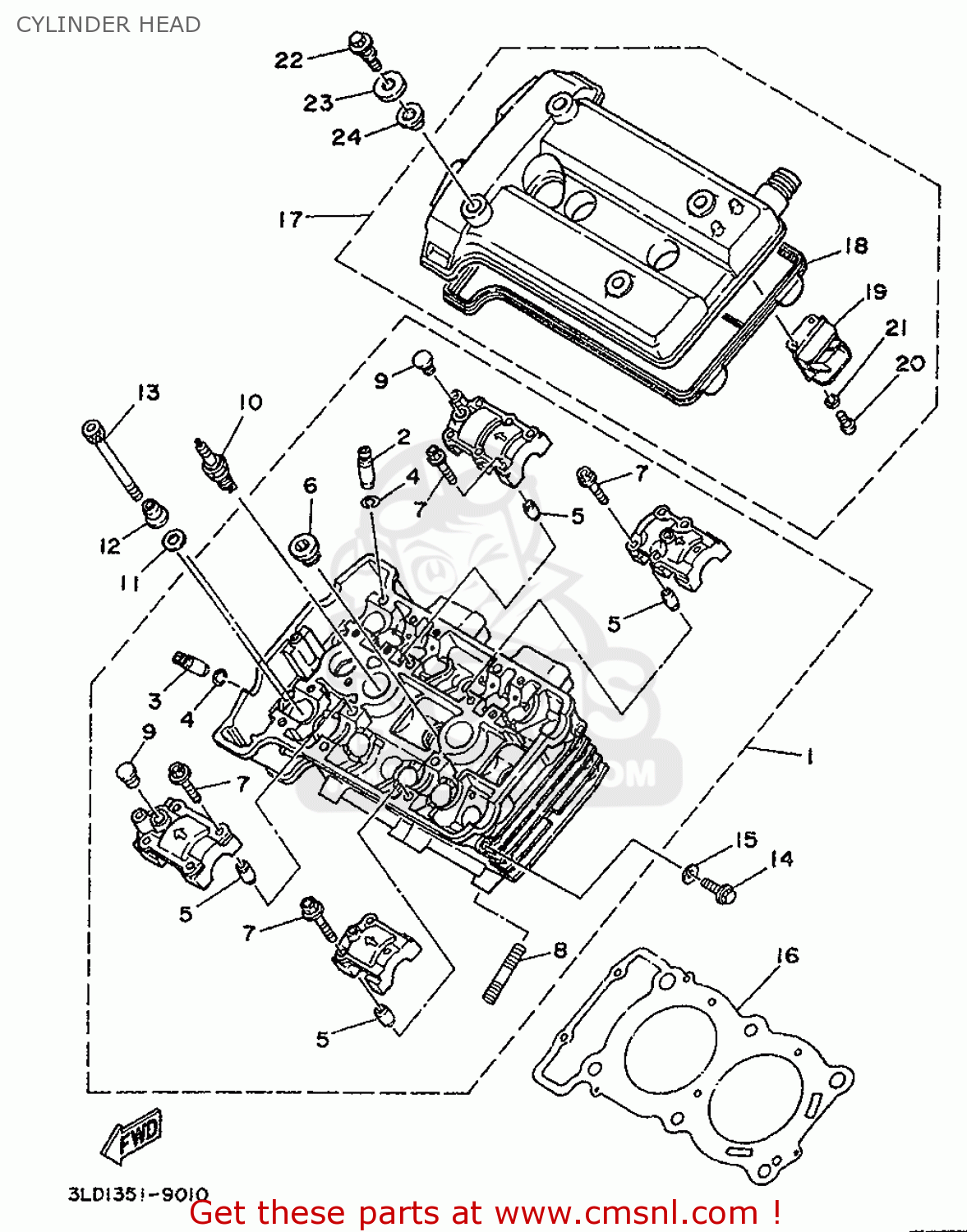 3LDY111900 Cover Assy, Cylinder Head Yamaha buy the 3LDY111900 at