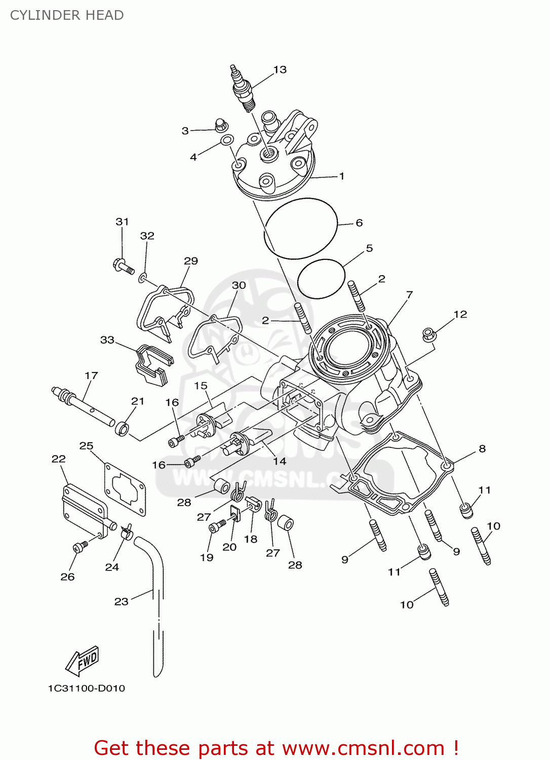 1C31132D00: Valve Assy 2 Yamaha - buy the 1C3-1132D-00 at CMSNL