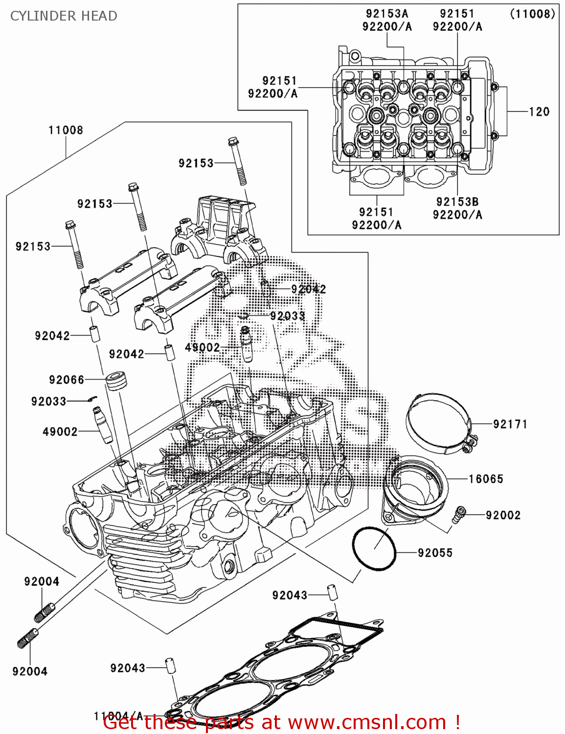 Kawasaki HEAD-COMP-CYLINDER 110080089 Kawasaki HEAD-COMP-CYLINDER 110080089