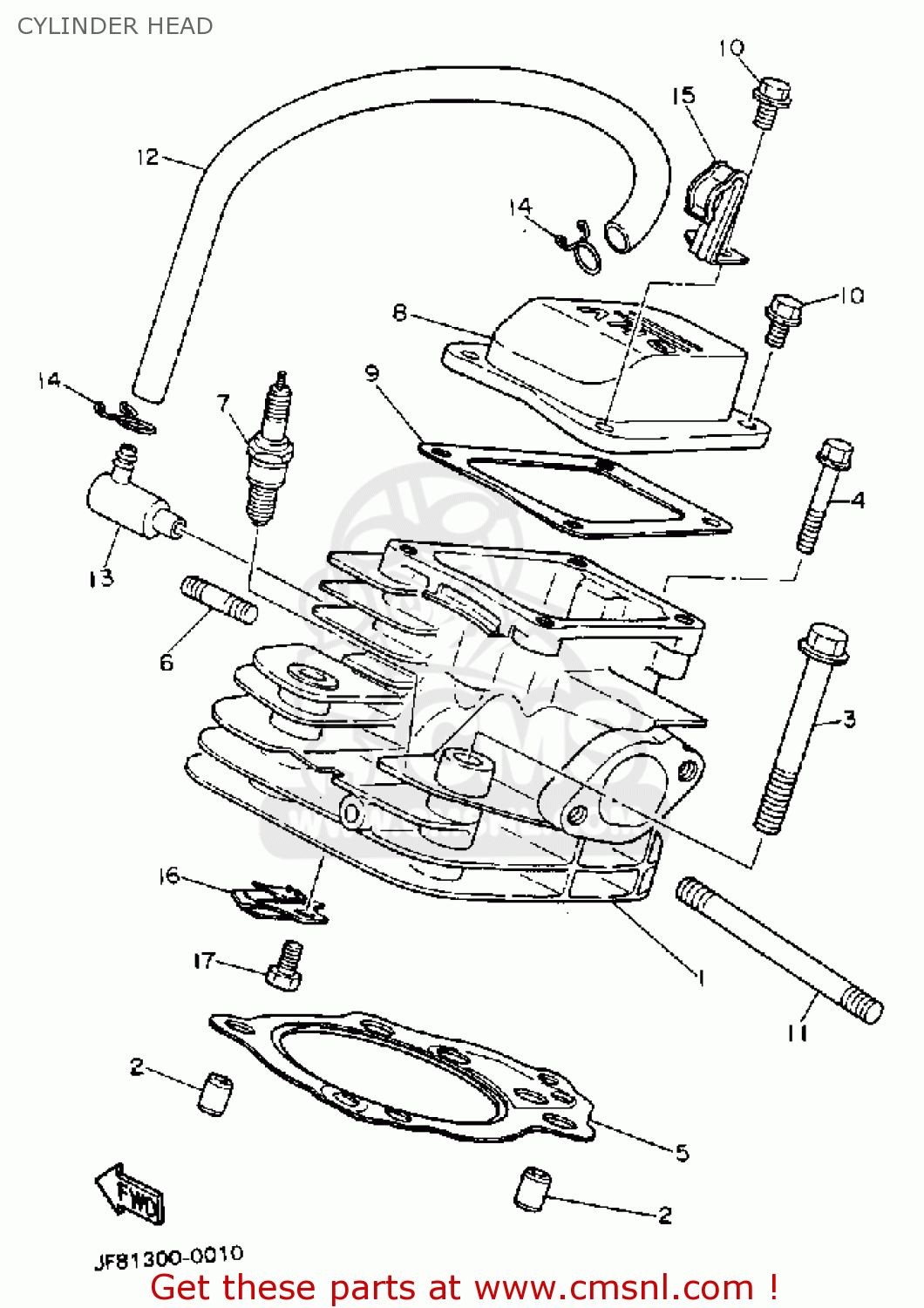 7ky1110201: Cylinder Head Assy Yamaha - Buy The 7ky-11102-01 At Cmsnl