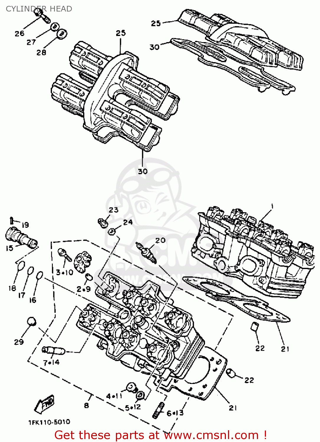 1FK1119100: Cover, Cylinder Head 1 Yamaha - buy the 1FK-11191-00 at CMSNL